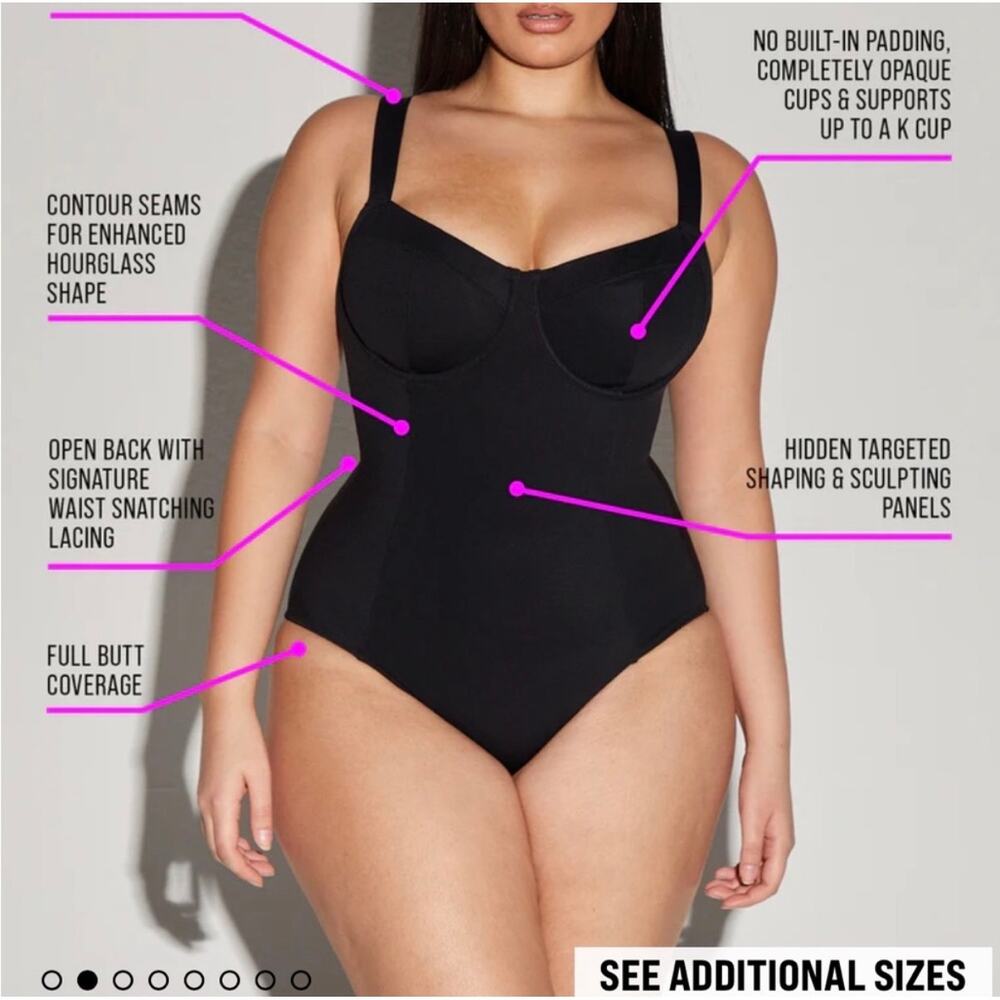 NEW TA3 Lifty Black One Piece Shapewear Swimsuit 3X F / G Cup - Picture 2 of 7